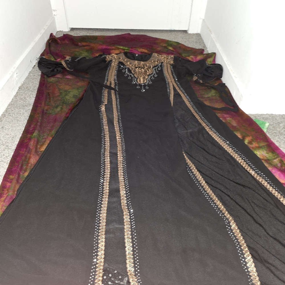 Elegant Black and Gold Women's Dress